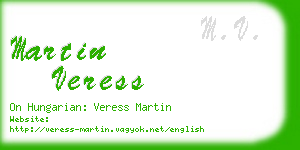 martin veress business card